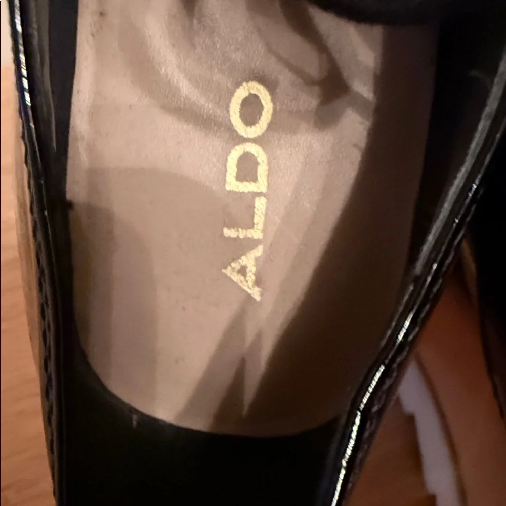 Aldo Black Patent Leather Oxfords‎ Sz 5Uk/7-7.5 US